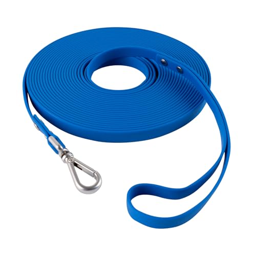 AUMAILI Dog Training Long Leash Waterproof Long Line Heavy Duty Outdoor Recall Lead 10ft 15ft 20ft 30ft 50ft for Small Medium Large Dog (Blue, 20FT) by AUMAILI - Used condition - US$12.25