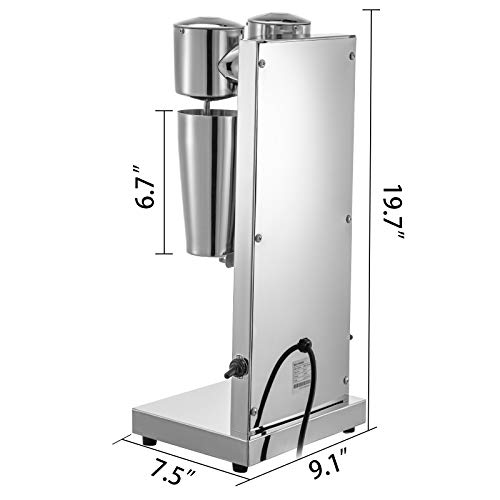 VEVOR Milkshake Double Head Electric Blender, 180W, Silver, 800ml by VEVOR - Image 2