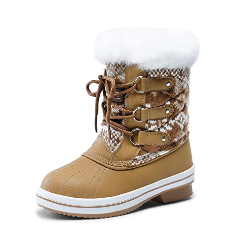 DREAM PAIRS Girls Mid-Calf Winter Snow Boots for Little Kids/Big Kids
