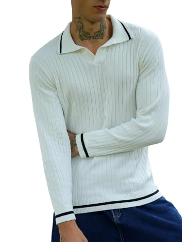 Image of Kvetoo Full Sleeve Winter Wear Woolen Collar Polo Sweater for Men