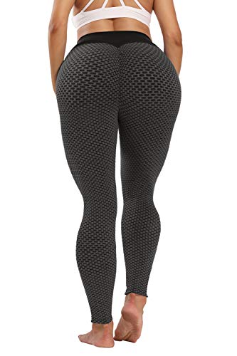 Hanstre Leggings anti-celulite que levanta o bumbum para mulheres com controle de barriga, 1 preto,