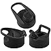 Simple Modern Summit Water Bottle Lid 3 Pack - Flip Lid with Handle, Insulated Straw Lid, and Insulated Chug Lid - Fits Hydro Flask Wide Mouth - -Midnight Black