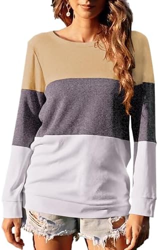 Halife Women’s Long Sleeve Color Block Tops