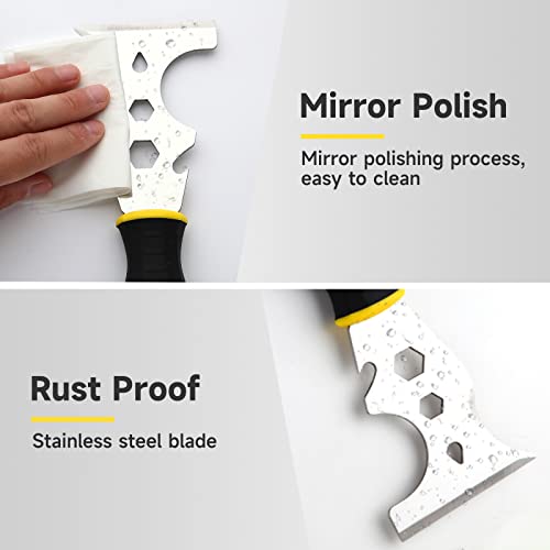 3Pcs Putty Knife, 2\" 4\" Spackle Knife Set Stainless Steel 15-in-1 Painters Scraper Wallpaper Scraper Tool for Repairing Drywall, Removing Wallpaper, Applying Putty, Plaster, Cement, Adhesive