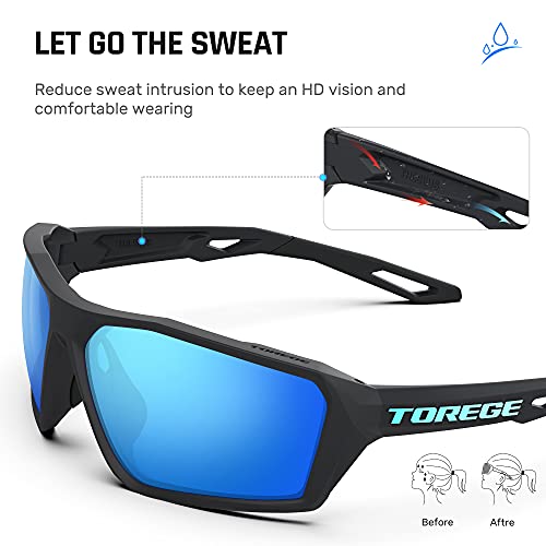 Torege Polarized Sports Sunglasses For Men Women Cycling Running Golf Fishing Sunglasses With Durable Lens Unbreakable Frame Tr36 (C1) #TOP3