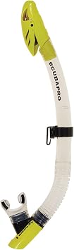SCUBAPRO Spectra Dry Snorkel with Purge Valve, Flexible Lower Corrugated Tube, Regulator-Style Mouthpiece and Quick-Connect Clip