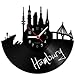 Produktbild GRAVURZEILE Schallplattenuhr - Skyline Hamburg 2018 - Wanduhr aus gegossenem Vinyl mit Stadt Skyline 30 cm - Upcycling Design-Uhr Wand-Deko Vintage Wand-Dekoration Retro-Uhr - Made in Germany