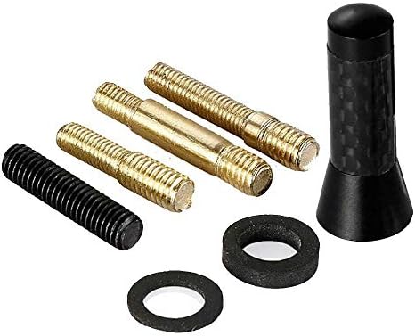 1.5" Short Stubby Car Radio Antenna Screw On Roof Small Mini Carbon Fiber Black