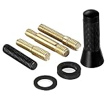 1.5" Short Stubby Car Radio Antenna Screw On Roof Small Mini Carbon Fiber Black