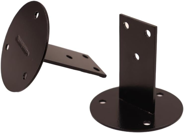 Handrail Bracket Sdjdhej 2 Pcs Stainless Steel Black Flat Brackets Upright Stair Handrail Support Bracket ,Heavy-Duty Steel Handrail Brackets for Staircase Handrails