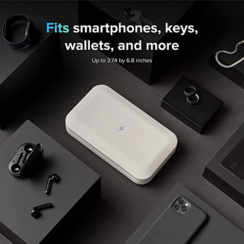 Image of PhoneSoap Go Battery Powered UV Cell Phone Sanitizer & Universal Phone Charger Box | Patented & Clinically Proven 360-Degree UV Sanitizer Box for Smartphones | Disinfects & Charges On The Go (White)