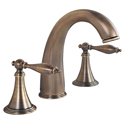 Robinet de lavabo de salle de bain en laiton mitigeur 3 trous chromé durable