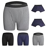 Generisch Herren Ultra Dryguard Boxershorts, Ultra-Saugfähige Inkontinenz-Boxershorts, Auslaufsicher, Atmungsaktiv, Waschbar (Grau - 1 Stück,12XL)