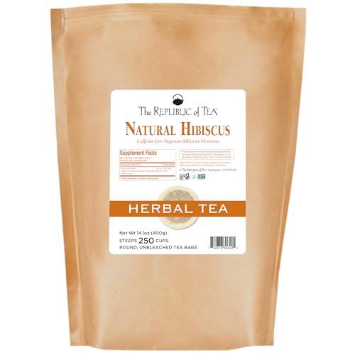Image of The Republic of Tea - Natural Hibiscus Tea Refill Pack, 250 Tea Bags, Herbal Blend, Caffeine Free, Gluten Free