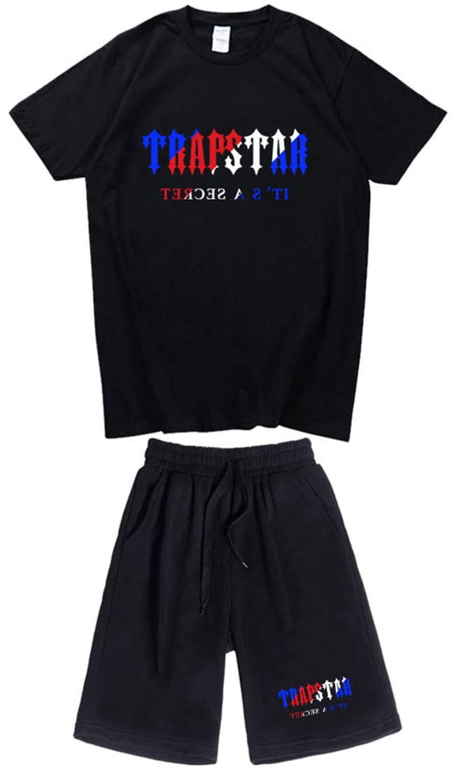 NIUHE Hombre Chándales Tigre de Calicó Corta Verano Camiseta con Pantalón Corto con Logo Impreso Set Chándales Tigre de Calicó London Verano