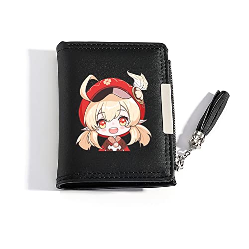 DFJK Genshin Impact Geldbörse Klee,Portemonnaie Anime Wallet Spiel Brieftasche Karte Cartoon Mode für Jungen Männer Frauen Kinder Jungen Mädchen Geburtstag Cover