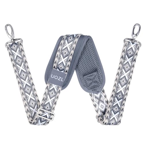 Image of 59 Inch Shoulder Straps, Soft with Ultra-Thick Fixed Shoulder Pad, Two Way Independently Adjustable Buckle Replacement Straps for Laptop Bag Messenger Bag Tool Bag Luggage,Dark Black Grey
