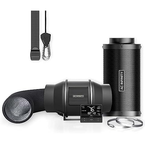 AC Infinity Air Filtration PRO Kit 6”, Inline Fan, Temperature Humidity VPD Controller with WiFi App Control, Carbon Filter, Ducting, Ventilation System for Grow Tents, Hydroponics, Indoor Gardening Cover