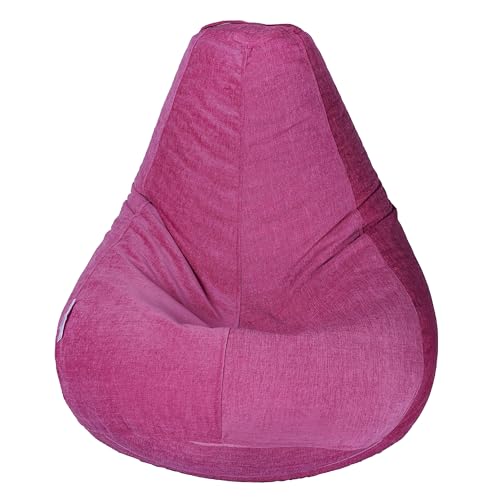 Image of Casa Copenhagen Premium Designer Fabric Bean Bag Chair, Filled with Beans | Capacity: Upto 7 Ft Height, 200 KG Weight | 4XL | Pink Rocket