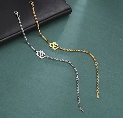 Pulsera Om para Mujer Cadena Ajustable Acero Inoxidable miniatura 5