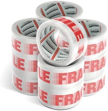 Merrimen Strong Heavy Duty Fragile Packaging Tape - 12 Rolls (48MM x 66M) - Secure Sticky Sealing Tape for Parcel Boxes, Moving Boxes & Large Postal Bags - Ideal for Long Term Storage