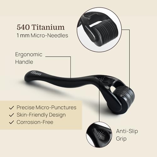 Image of ForMen Derma Roller with Sanitizer(60 ml) Spray for Hair & Beard Growth 1mm | 540 Titanium Needles for Hair Regrowth | For Hairfall Thickening, Repair Damages and Activates