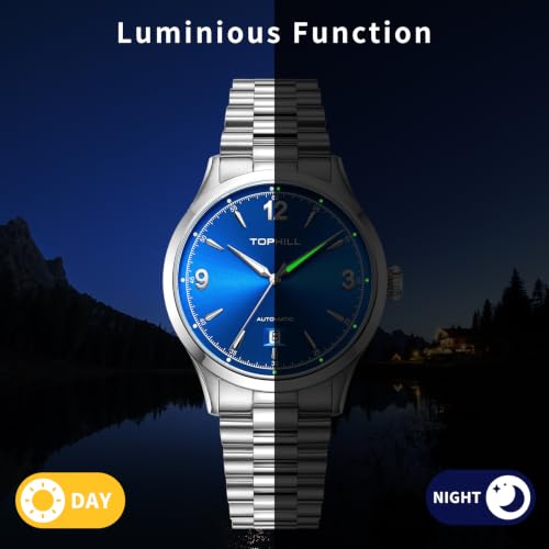 Image of TOPHILL Men Watches Automatic Mechanical Watches - Dive, GMT, Chronograph & Dress Styles | 316L Stainless Steel, Sapphire Crystal, Ceramic Bezel | 5ATM-300M Waterproof with Super Luminous | Classic Business & Sport Casual