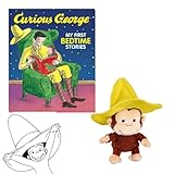 Curious George Plush Gift Set - 6 Stories by H A Rey, Book Character Curious George Stuffed Animal Monkey, and Coloring Page (Humorous, Adventures Wrapped in Love - Sweet Dreams Bedtime Little One)