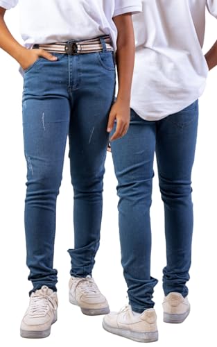 Calça Jeans Skinny Infantil Masculino Menino 8 a 16 Anos (BR, Idade, 16 Anos, JEANS CLARO)