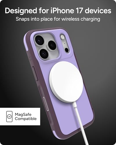 Image of ZAGG Sedona Snap Case for iPhone 17 Pro - Purple Dusty Grape, Drop Protection (13ft /4m), Graphene-Reinforced Multi-Layer Protection, MagSafe Phone Case with Impact-Absorbing Bumpers, Slim