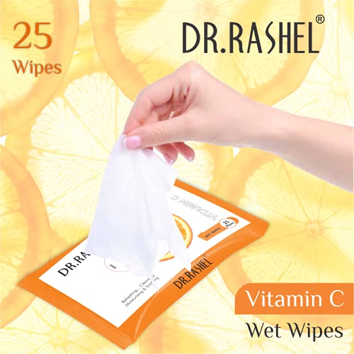 DR.RASHEL Vitamin C Pack of 6 Face Wipes, Boosts Skin Oxygen, Clear Dirt, Remove Makeup - Image 5