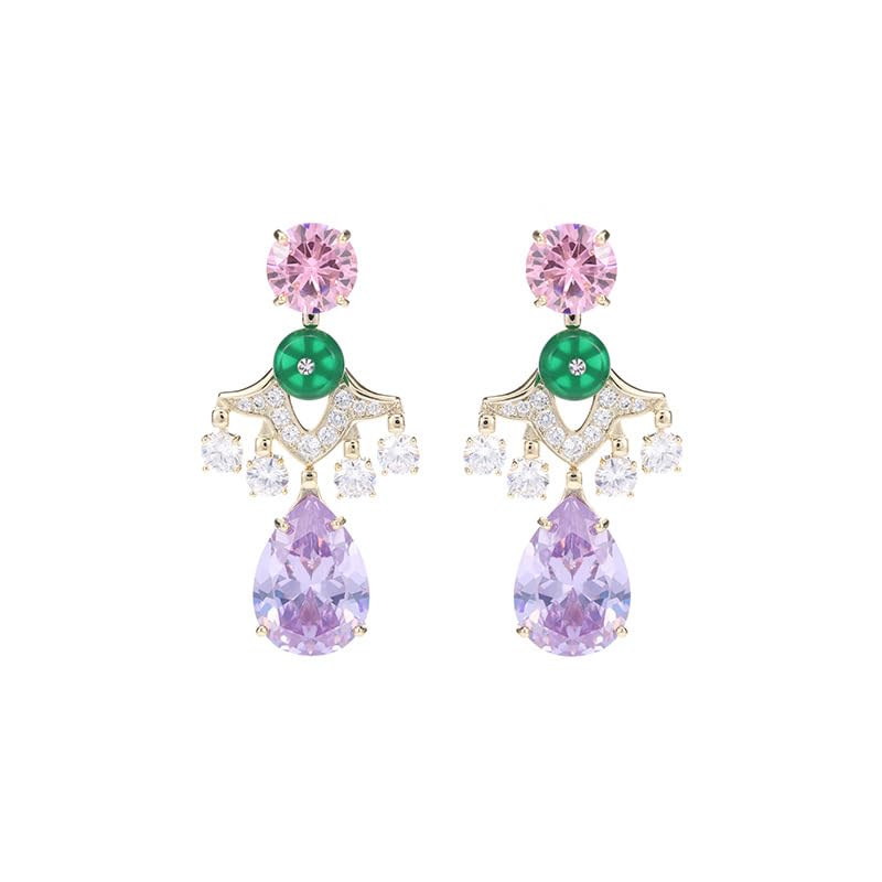 Boucles d'oreilles moissanite pendantes goutte d'eau bijoux de luxe en or 14 carats femme