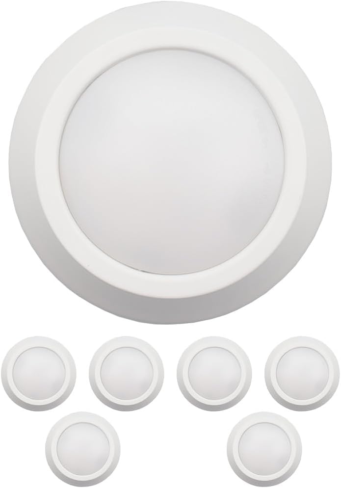 Vivio Lighting White 4" LED Disk Light - 12W - 3000K Dimmable (2-Pack)