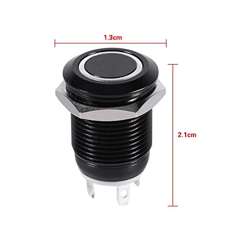 Image of 12mm Momentary Push Button Switch 12v LED Light Car Switch Metal Momentary Push Switch On Off Latching(Blue LED Light)