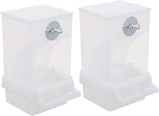 Mipcase Parakeet Cage Accessories Pet Bird Feeder- 2Pcs Bird Feeder Automatic Bird Feeder Feeding Box- Bird Water Dispenser Non- Spilling Container for Cage Bird Water Dispenser