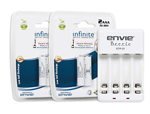 Image of Envie (ECR20+AAA800 4PL) Beetle Charger for AA and AAA Rechargeable Batteries