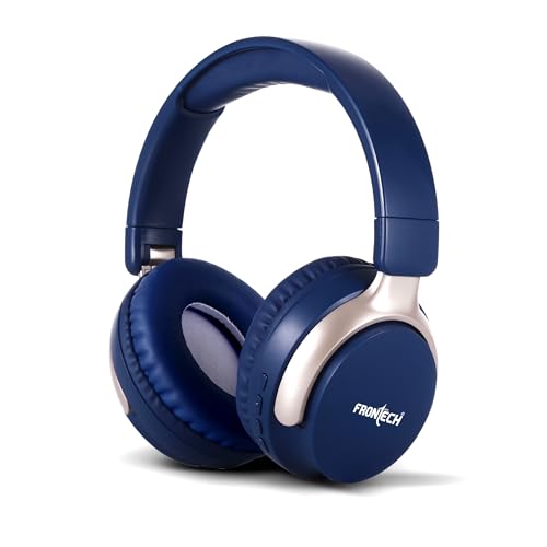 FRONTECH Aqua EF-0078 Wireless Bluetooth Headphones Over-Ear with 36 Hrs Playtime, 200 Hrs Standby, Deep Bass, Built-in Mic for Calls, 40mm Drivers, Ergonomic Design – Ideal for Music, Gaming & Work
