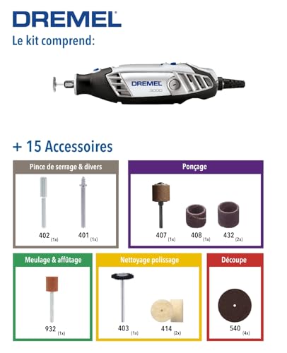Outil rotatif multifonction 130W pour découper poncer et percer avec précision