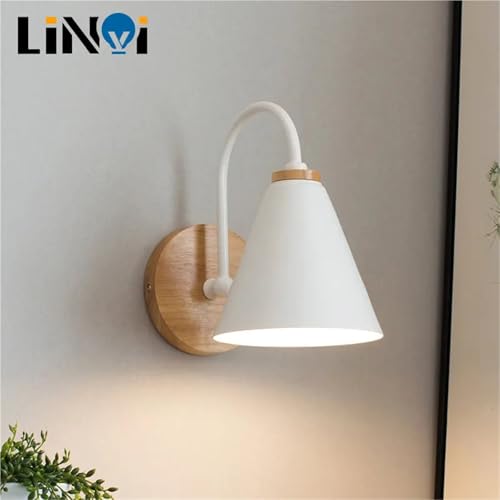 Aplique de pared nórdico blanco con diseño sólido moderno para iluminar tu dormitorio con estilo 6
