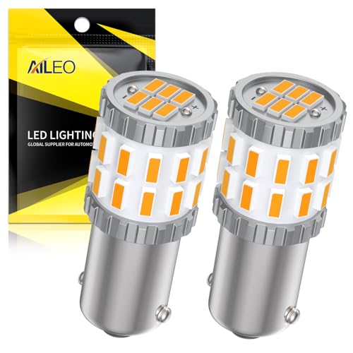 AILEO BAX9S 64132 H6W 38161 LED Bulb Amber Yellow LED Light Motorcycle Indicator Signal Light Spare Reversing Light Car Interior Light Parking Reading Bulb License Plate Light (Pack of 2