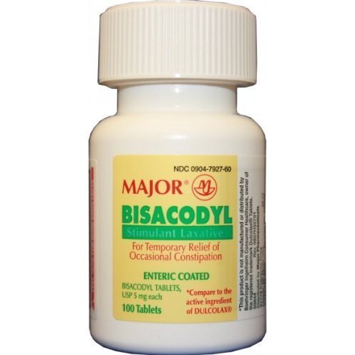 Major Bisacodyl 5Mg Generic For Dulcolax Laxative Coated Tablets 1000 Ct #TOP6