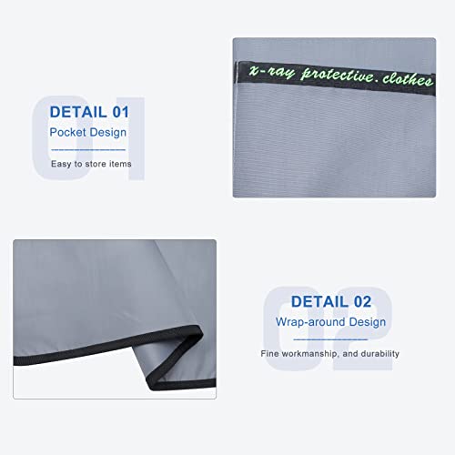 Image of 0.5mmPb Lead Apron with Thyroid Shield Collar - Xray Apron Lead Apron for X-Rays(Grey)