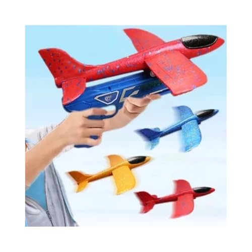 Brinquedo Pistola Lança Avião Planador De Catapulta Com Led