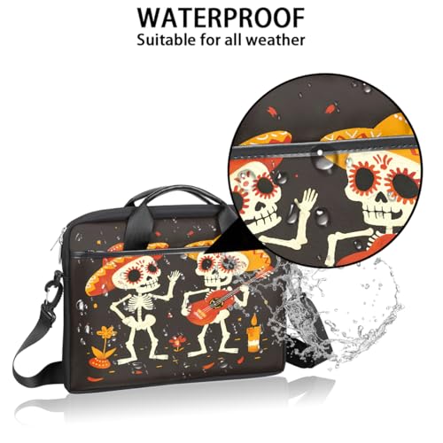 Bolso para portátil con diseño de calaveras mexicanas 15 pulgadas miniatura 3