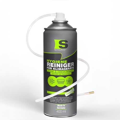 Spraytive 1 x 400ml Hygiene Reiniger für Klimageräte - Klimaanlagenreiniger für Auto & Haus, Geruchsentferner Spray, langanhaltend, erfrischend,...