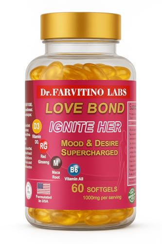 DR. FARVITINO LABS™ Love Bond Ignite Her™ – A+ Women’s Vitality Complex – Energy, Mood & Hormonal Balance Support.Maca, Ashwagandha, Ginseng & Vitamin D3 –| America’s #1 Choice for Herbal Supplements.