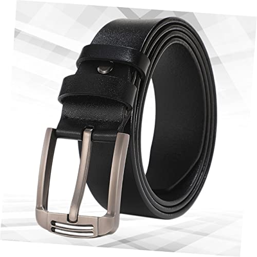 1Pc Men Adjustable Leather Belt Casual Black with Square Pin Buckle for Daily Wear and Business Occasions3
