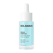 Solawave Renew Complex Red Light Therapy Activation Serum for Face & Neck | Pairs with LED Facial Wand Device | Hydrates & Plumps the Skin | Blue Tansy, Aloe Vera, Hyaluronic Acid 1 Oz