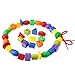 TOODOO String Beads with 100 Beads, 10 Strings and Lacing Beads Set for Toddlers Preschool Learning Occupational Autism