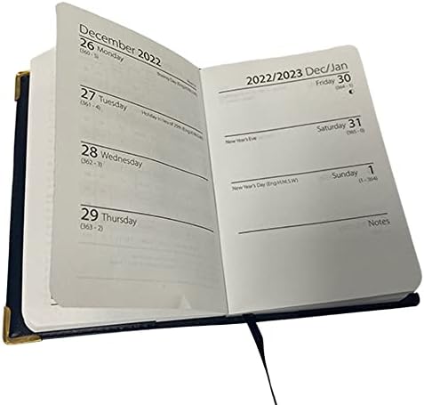 2023 Pocket A7 Week to View PVC Leather Effect Diary with Metal Corners | Personal Notes |Year Planner (RED)
